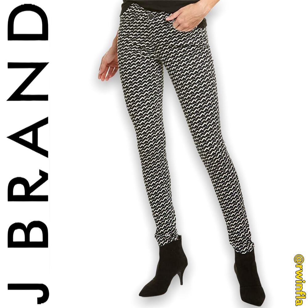 J Brand Berlin Print Super Skinny Leg Jean Mid Rise Women's Size 24 NWT